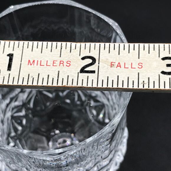 Vintage Cristal De Flandre Set of 2 Wine Glasses Fascination Pattern Crystal - Picture 7 of 7